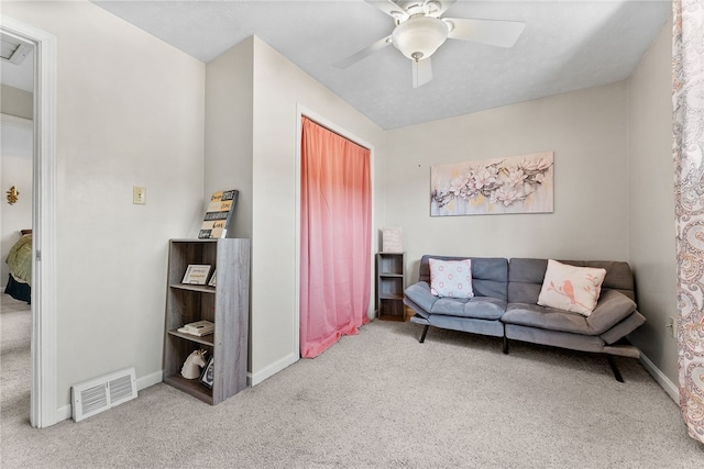 205 Cottage St, Neville Twp, PA 15225 - living area with carpet flooring and ceiling fan