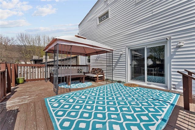 205 Cottage St, Neville Twp, PA 15225 - wooden terrace featuring a gazebo and an outdoor living space