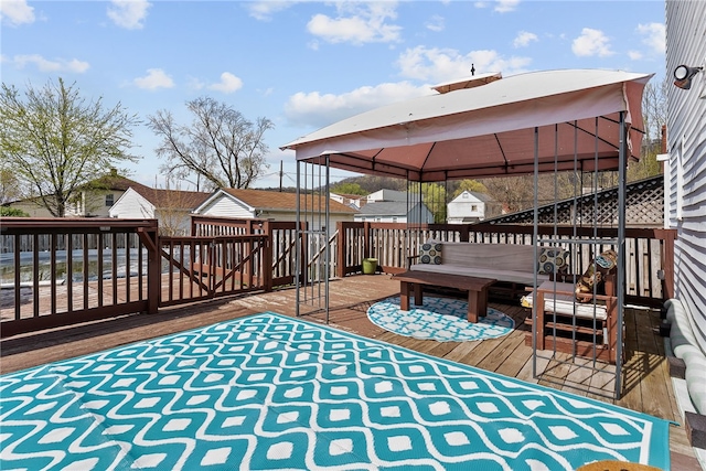 205 Cottage St, Neville Twp, PA 15225 - wooden deck featuring a gazebo and an outdoor living space