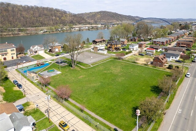 205 Cottage St, Neville Twp, PA 15225 - aerial perspective of suburban area featuring a water and mountain view