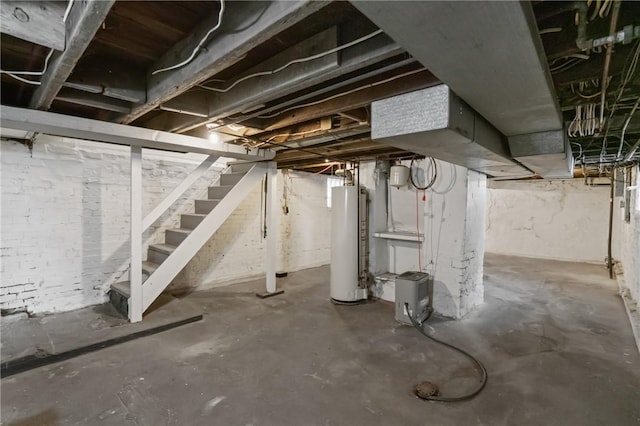 1723 Kimball Ave, Arnold, PA 15068 - unfinished basement with gas water heater and stairs
