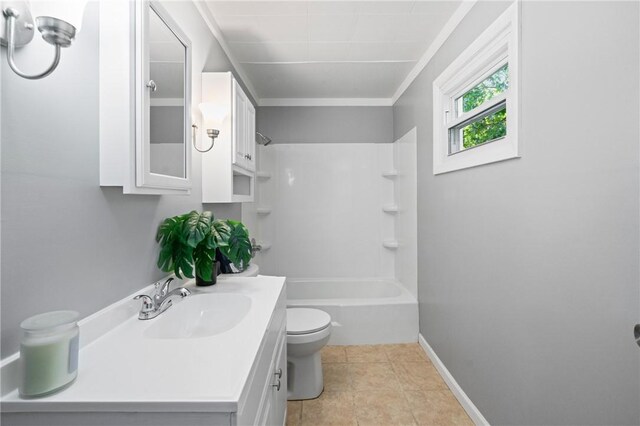 1723 Kimball Ave, Arnold, PA 15068 - bathroom with vanity,  shower combination, and crown molding