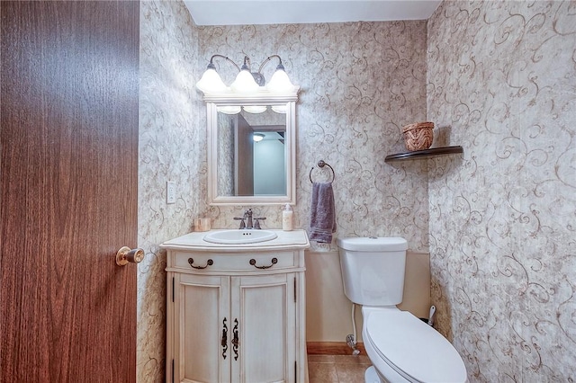 413 Allenberry Dr, Ross Twp, PA 15237 - half bath with vanity and tile patterned flooring