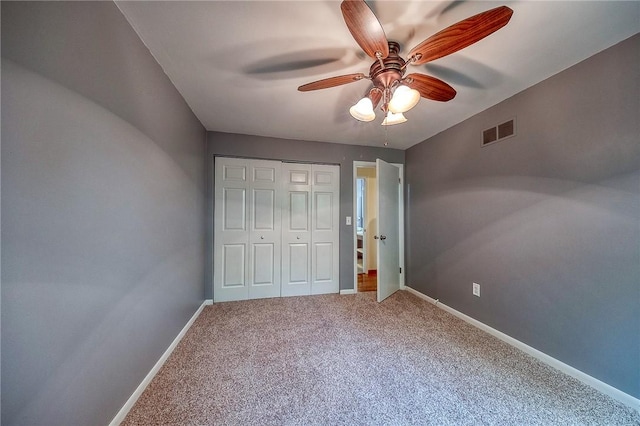 413 Allenberry Dr, Ross Twp, PA 15237 - unfurnished bedroom featuring carpet floors, a closet, and a ceiling fan