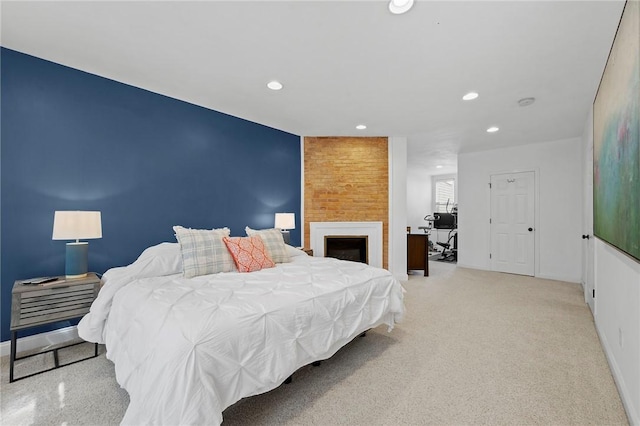 215 Emerson St, Shadyside, PA 15206 - bedroom with recessed lighting and a fireplace