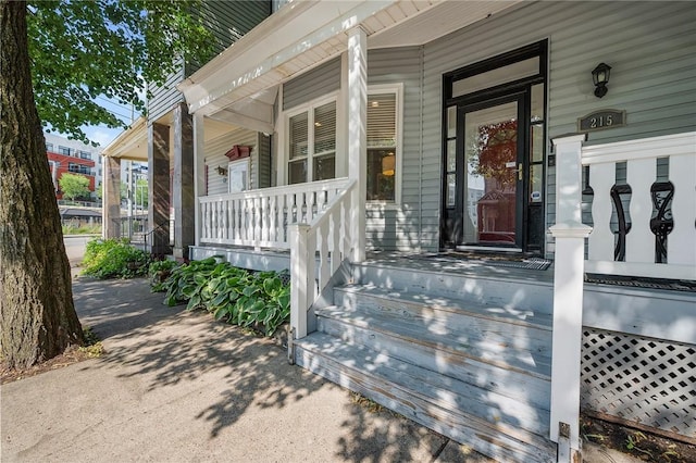 215 Emerson St, Shadyside, PA 15206 - doorway to property featuring a porch
