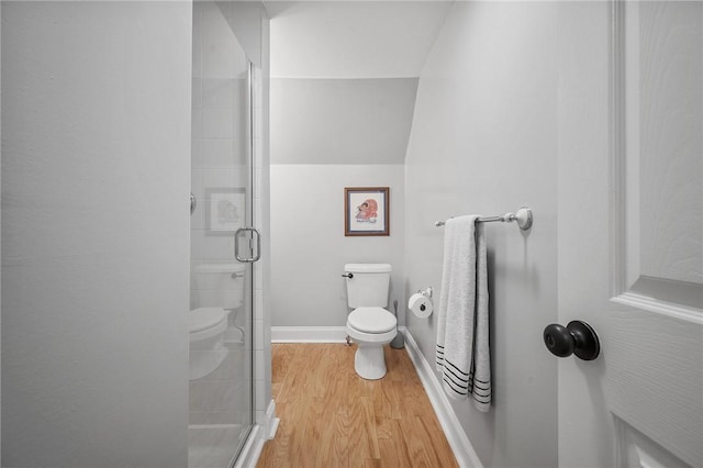 215 Emerson St, Shadyside, PA 15206 - bathroom with a shower stall and wood finished floors