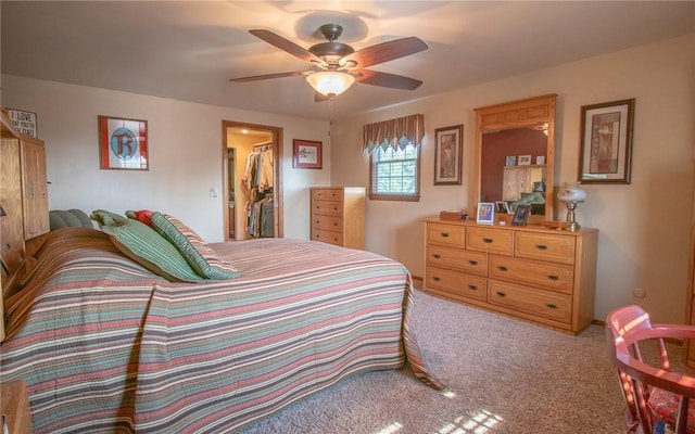 32 Dunham Dr, Hempfield Twp Wml, PA 15601 - bedroom featuring carpet flooring, a walk in closet, and a ceiling fan