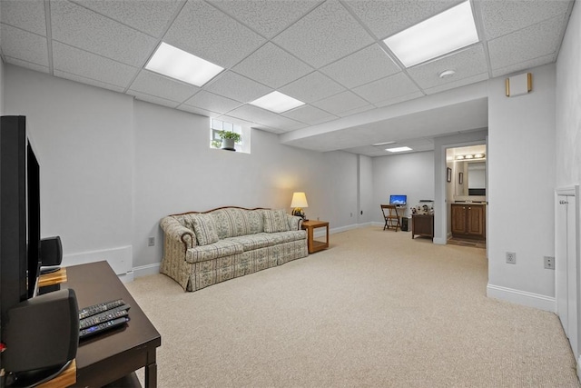 110 Northgate, West Mifflin, PA 15122 - carpeted living area featuring an office area and a paneled ceiling