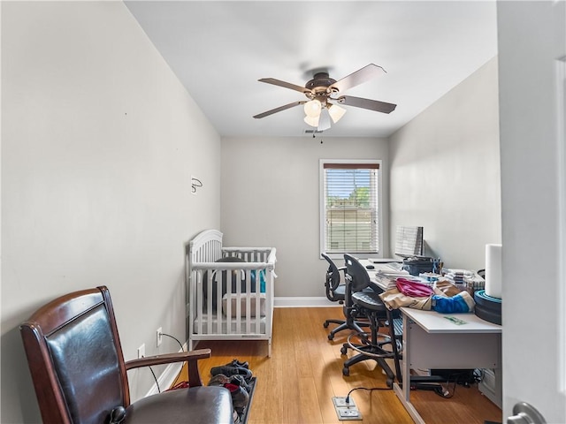 1556 Island Ave, Stowe Twp, PA 15136 - office area with a ceiling fan and wood finished floors