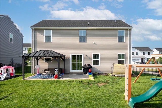 226 Stevens Ct, South Strabane, PA 15301 - rear view of property featuring a playground, a gazebo, and a patio