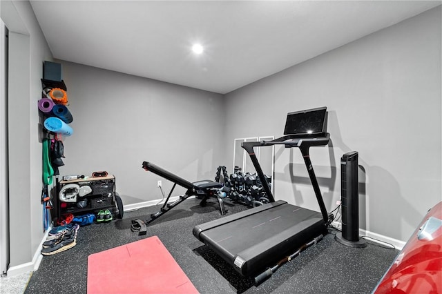 226 Stevens Ct, South Strabane, PA 15301 - workout area with baseboards