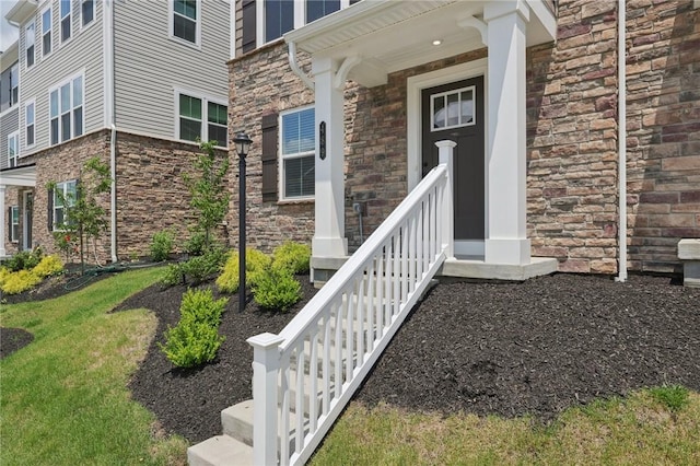489 Nolan Cir, Cranberry Twp, PA 16066 - property entrance featuring stone siding
