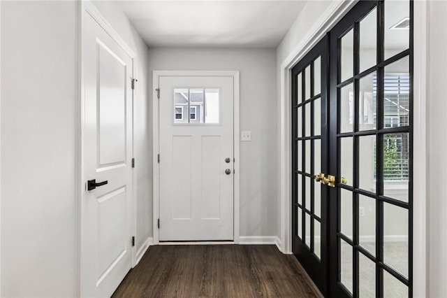 489 Nolan Cir, Cranberry Twp, PA 16066 - doorway to outside featuring dark wood-style flooring, healthy amount of natural light, and french doors