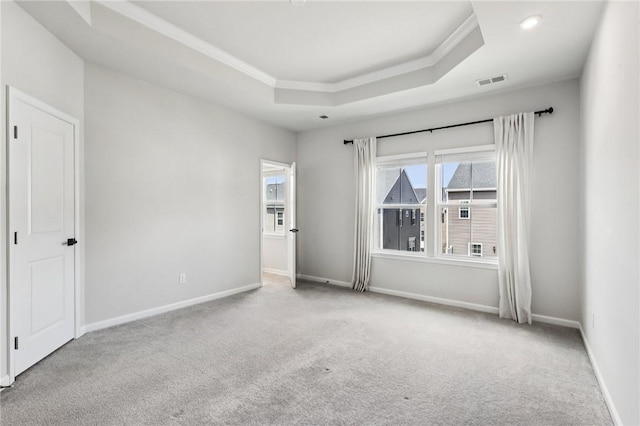 489 Nolan Cir, Cranberry Twp, PA 16066 - spare room with carpet, a tray ceiling, ornamental molding, and recessed lighting