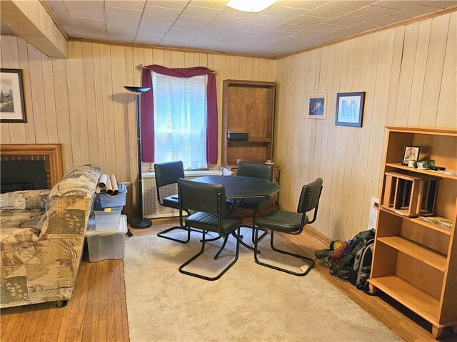 418 S Main St, Slippery Rock Boro, PA 16057 - office area featuring wood walls and wood finished floors
