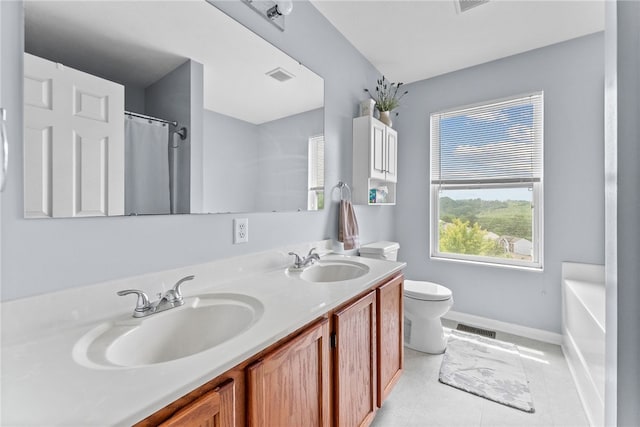 1020 Granite Dr, South Fayette, PA 15057 - full bathroom with double vanity and a shower with shower curtain