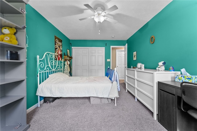 1020 Granite Dr, South Fayette, PA 15057 - bedroom featuring carpet flooring, a closet, ceiling fan, and an office area