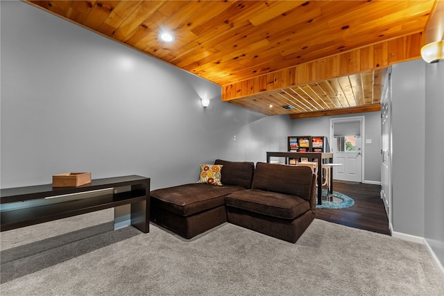1020 Granite Dr, South Fayette, PA 15057 - carpeted living room with wood ceiling