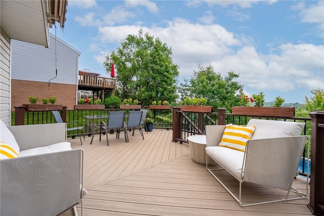 1020 Granite Dr, South Fayette, PA 15057 - wooden terrace with outdoor dining space