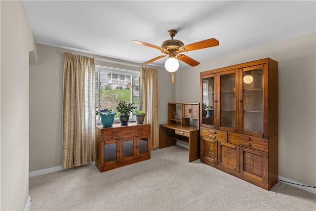 1031 Stratmore St, Ingram, PA 15205 - office area featuring carpet and a ceiling fan