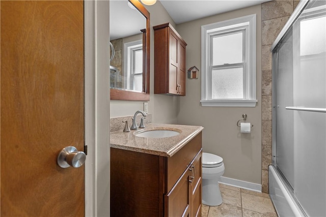 1031 Stratmore St, Ingram, PA 15205 - full bathroom with vanity, tile patterned floors, and shower / bath combination with glass door