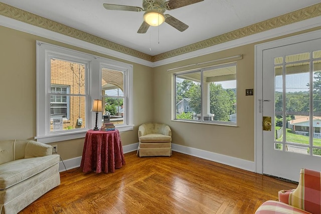 1586 Jackson St, Aliquippa, PA 15001 - sitting room with baseboards and ceiling fan