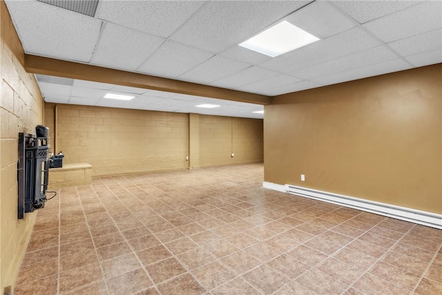 626 Solomon Temple Rd, Unity Twp, PA 15650 - finished basement featuring a drop ceiling and a baseboard heating unit