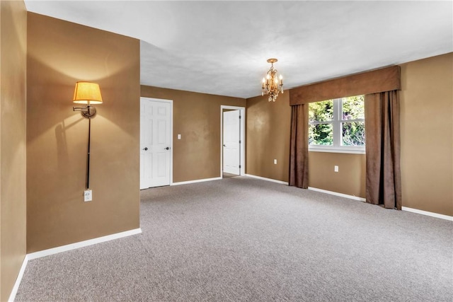 626 Solomon Temple Rd, Unity Twp, PA 15650 - carpeted empty room with a chandelier and baseboards