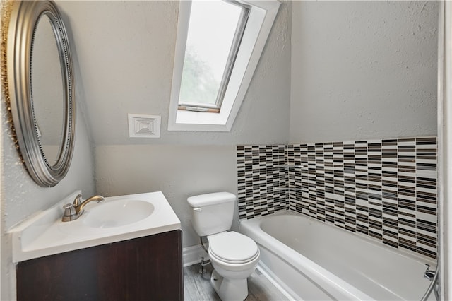 7504 Brighton Rd, Ben Avon, PA 15202 - full bath featuring a skylight, a bathtub, and vanity