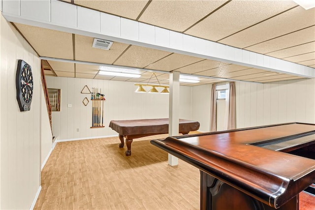 5 Robin Dr, South Strabane, PA 15301 - game room featuring wood finished floors, pool table, and a paneled ceiling