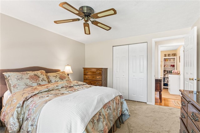 5 Robin Dr, South Strabane, PA 15301 - bedroom featuring light carpet, a closet, and ceiling fan