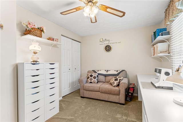 5 Robin Dr, South Strabane, PA 15301 - sitting room with light colored carpet and a ceiling fan