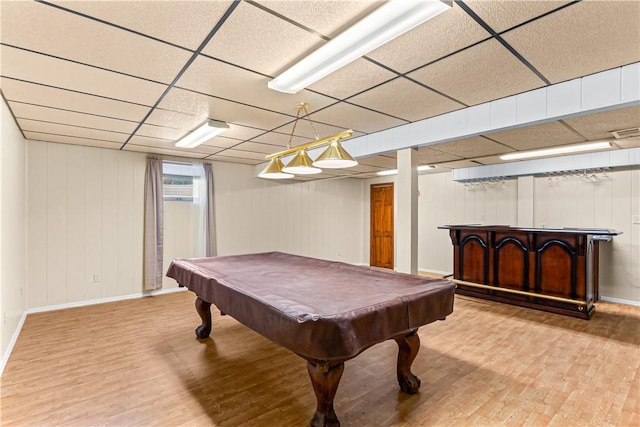5 Robin Dr, South Strabane, PA 15301 - game room featuring a paneled ceiling, wood finished floors, a dry bar, and pool table