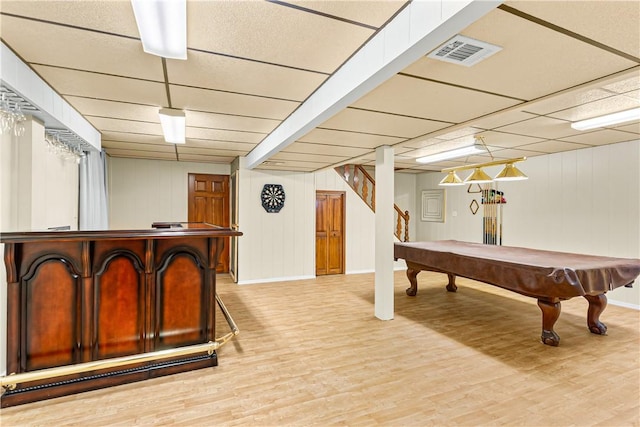 5 Robin Dr, South Strabane, PA 15301 - game room with wood finished floors, billiards table, and a paneled ceiling