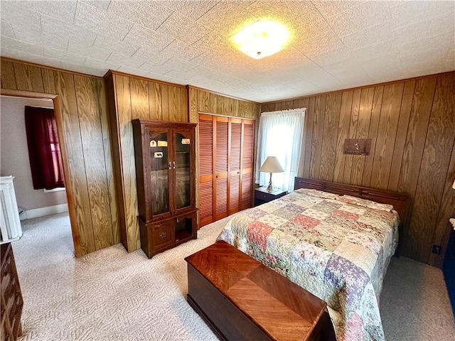 328 N Gallatin Ave, North Union Twp, PA 15401 - bedroom featuring light carpet and wooden walls