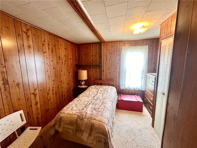 328 N Gallatin Ave, North Union Twp, PA 15401 - bedroom featuring carpet floors and wooden walls