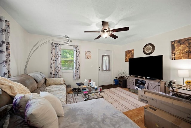 1153 Robinson Hwy, Robinson Twp Wsh, PA 15057 - living room featuring a ceiling fan and wood finished floors