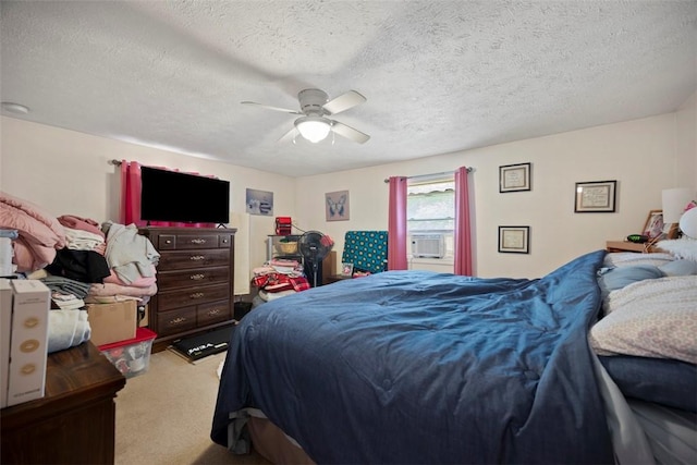 1153 Robinson Hwy, Robinson Twp Wsh, PA 15057 - bedroom featuring carpet, cooling unit, a ceiling fan, and a textured ceiling