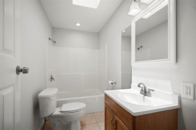 1153 Robinson Hwy, Robinson Twp Wsh, PA 15057 - full bath with vanity, tile patterned floors, shower / washtub combination, and a skylight