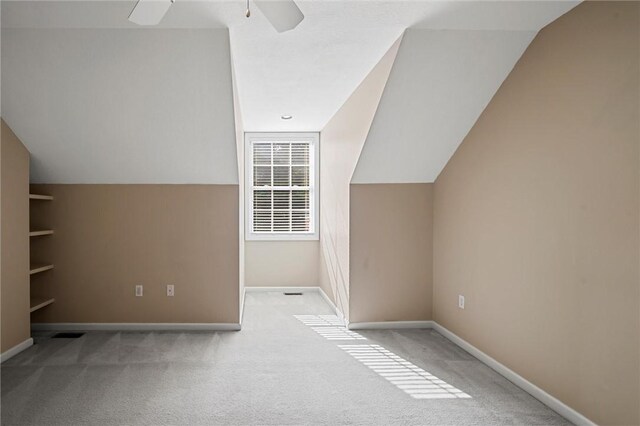101 Creekside Dr, Buffalo Twp, PA 16055 - additional living space featuring a ceiling fan, carpet floors, and lofted ceiling