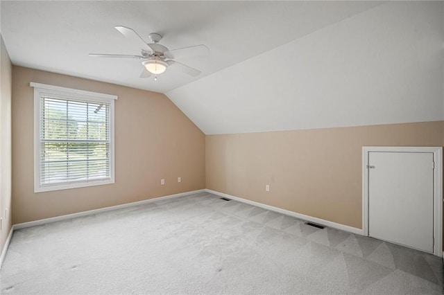 101 Creekside Dr, Buffalo Twp, PA 16055 - bonus room with ceiling fan, light carpet, and lofted ceiling