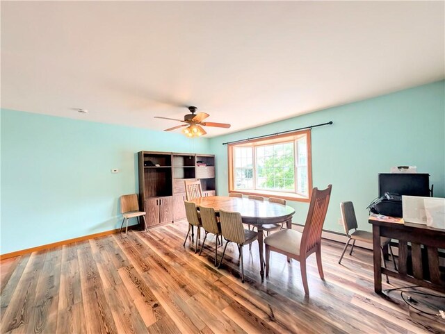 323 E 2nd St, Derry Boro, PA 15627 - dining area featuring a ceiling fan and wood finished floors