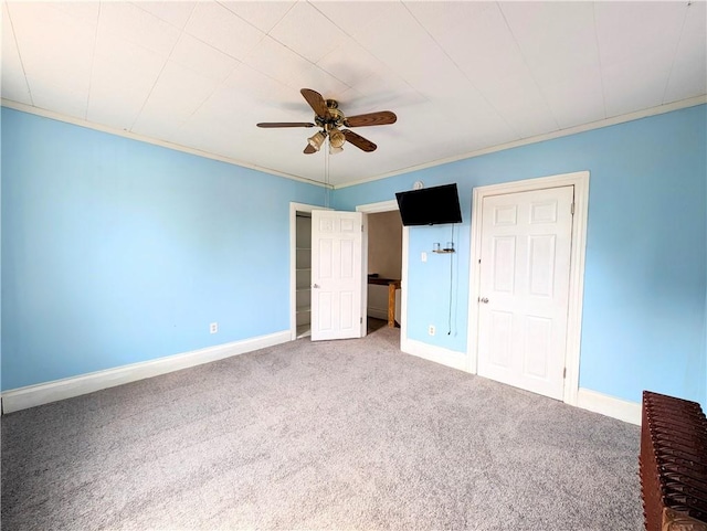 323 E 2nd St, Derry Boro, PA 15627 - unfurnished bedroom with carpet, ceiling fan, and ornamental molding