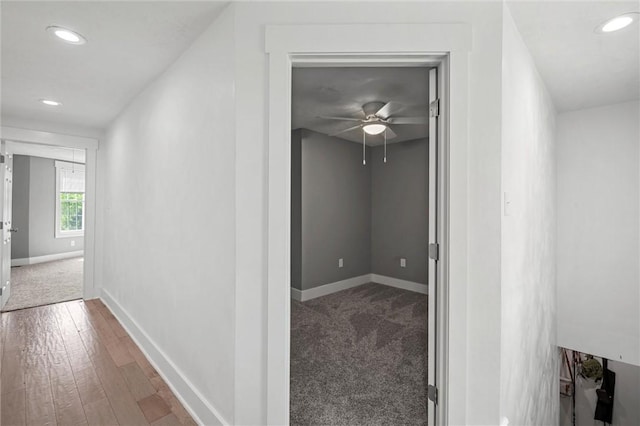 943 State Route 66, Gilpin Twp, PA 15690 - hallway with recessed lighting and hardwood / wood-style flooring