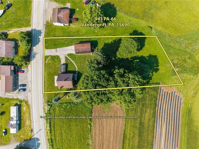 943 State Route 66, Gilpin Twp, PA 15690 - aerial view of property's location featuring property parcel outlined