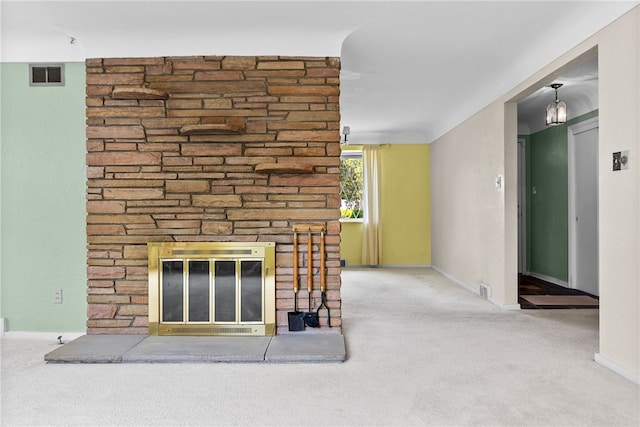 1228 Pinewood Dr, Mt Lebanon, PA 15243 - detailed view of a fireplace and carpet floors