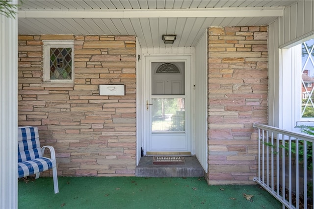 1228 Pinewood Dr, Mt Lebanon, PA 15243 - doorway to property featuring stone siding
