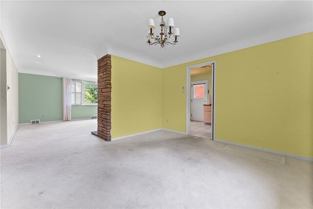 1228 Pinewood Dr, Mt Lebanon, PA 15243 - carpeted spare room with a chandelier and baseboards
