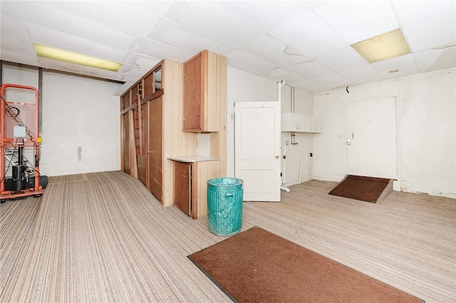 669 Franklin St, Cherryhll Twp/Clymer, PA 15728 - below grade area with light colored carpet and a drop ceiling